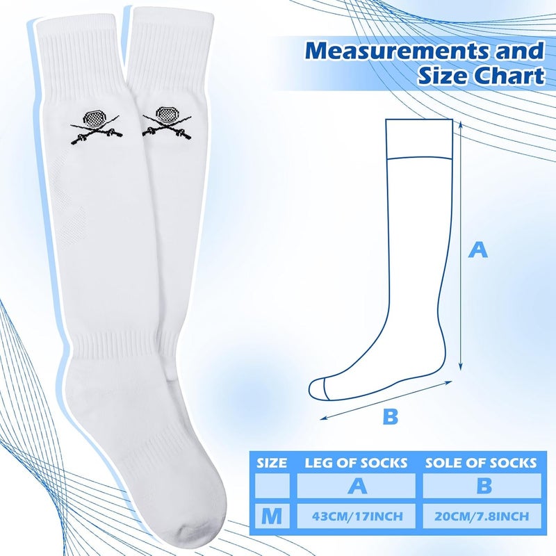 Glitopper 5 Pairs Fencing Socks for Epee Sabre and Foil White Cotton Knee High Socks Comfortable Support Athletic Stockings for Men Youth - Image 5